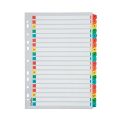 OfficeMax Index Dividers 20 Tab A-Z Reinforced A4 Cardboard Coloured