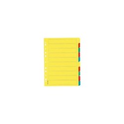 OfficeMax Index Dividers 10 Tab A4 Cardboard Coloured