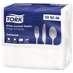 Tork Cocktail Napkins 2 Ply White, Carton of 20 Packs