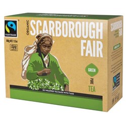 Scarborough Fair Fairtrade Green Tea Enveloped Tagless Tea Bags, Box of 50