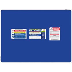 Boyd  Pinboard Aluminium Frame 1200x1800mm Blue Fabric
