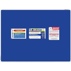 Boyd  Pinboard Aluminium Frame 1200x900mm Blue Fabric