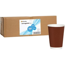 OfficeMax Hot Paper Cups Corrugated 350ml, Carton of 500