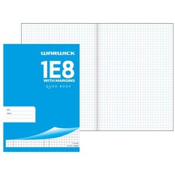 Warwick 1E8 Exercise Book With Margins 7mm Quad 32 Leaves