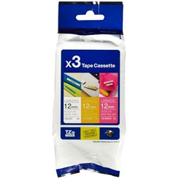 Brother Labelling Tape Cassette TZe-33M3 12mm x 8m Multi, Pack of 3