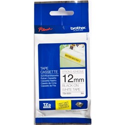 Brother Labelling Tape Cassette TZe-S231 Extra Strength Adhesive 12mm x 8m Black on White 