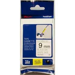 Brother Labelling Tape Cassette Flexible-ID TZE-FX221 9mm x 8m Black on White