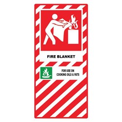 Fire Blanket Safety Sign 240x340mm Red/White Stripe