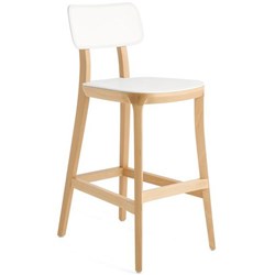 Polka Kitchen Stool White/Timber
