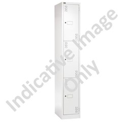 Precision Classic 3 Tier Locker 375mm Latch Lock White Satin