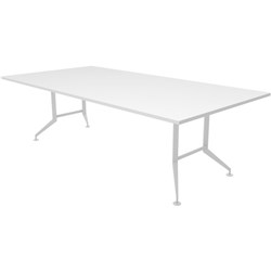 Fiord Boardroom Table 2400mm Rectangular Snowdrift/White