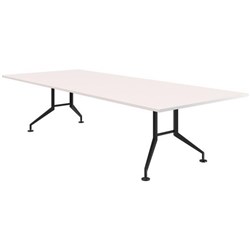 Fiord Boardroom Table 3000mm Rectangular Snowdrift/Black