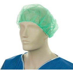 Bastion Bouffant Disposable Caps 530mm Green, Pack of 1000
