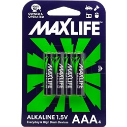 Maxlife AAA Alkaline Batteries, Pack of 4
