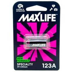 Maxlife 123A Lithium 3V Speciality Battery
