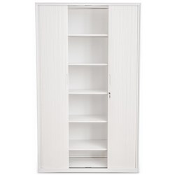 Proceed 6 Tier Tambour Cabinet With PVC Doors White 1200mm