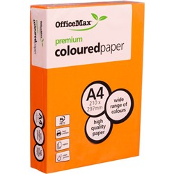 OfficeMax A4 80gsm Outback Orange Premium Coloured Copy Paper, Pack of 500