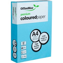 OfficeMax A4 80gsm Bouncy Blue Premium Coloured Copy Paper, Pack of 500