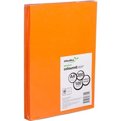 OfficeMax A4 200gsm Outback Orange Premium Colour Card, Pack of 100