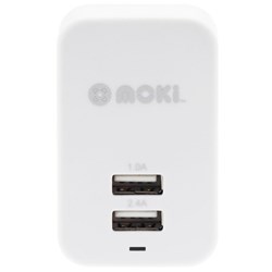 Moki Dual USB Wall Charger White