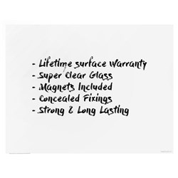 Boyd  Glass Writing Board Magnetic White 900 x 1200mm