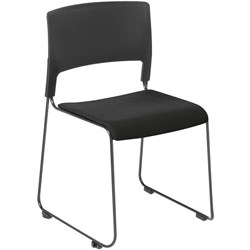 Slim Cafe Chair Upholstered Seat Black/Quantum/Black