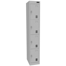 Proceed 4 Tier Locker 300mm Latch Lock Stone Grey