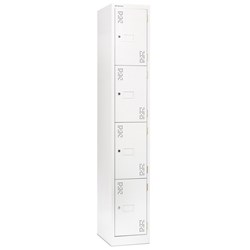 Precision Classic 4 Tier Locker 375mm Cam Lock White Satin