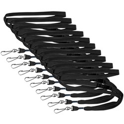 OfficeMax Safety Breakaway Lanyards with Swivel Hook 53cm, Black, Pack of 10