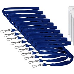 OfficeMax Safety Breakaway Lanyards with Swivel Hook 53cm, Navy, Pack of 10