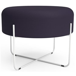 Plump Ottoman Medium 600x450mm Augustus Fabric/Eggplant/White