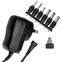 Dynamix Universal AC/DC Power Adapter 600mA with Interchangeable Connector Plugs