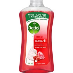 Dettol Foam Hand Wash Soap Rose & Cherry Refill Bottle 500ml