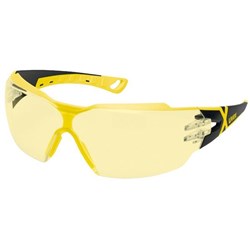 Uvex Pheos CX2 Safety Glasses Amber Lens Black/Yellow