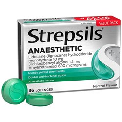 Strepsils Plus Anaesthetic Lozenges, Pack of 36