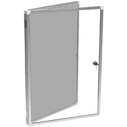 Boyd Pinboard Noticeboard Display Case 600x900mm Keylargo Fabric/Zinc