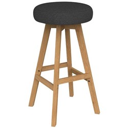 Luna Button Bar Stool 785mm Motion Felt Fabric/Charcoal/Oak