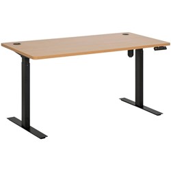 Amplify Electric Height Adjustable Desk Single Motor 1500x750mm Beech/Black