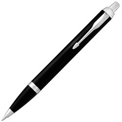 Parker IM Black Blue Ink Ballpoint Pen 1.0mm Medium Tip Chrome Barrel