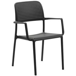Nardi Bora Bistro Cafe Chair With Arms Charcoal