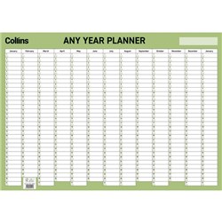 Collins Any Year Wall Planner 695x495mm