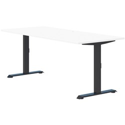 Fiord Fixed Height Desk 1800mm Snowdrift/Black