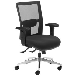 Team Air Task Chair With Arms 3 Lever Mesh Back Seat Slide Black/Alloy