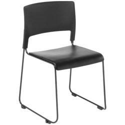 Eden Slim Cafe Chair Black/Vinyl Fabric/Black