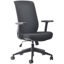 Mondo Gene Office Task Chair With Arms High Back Unassembled Dark Grey Fabric