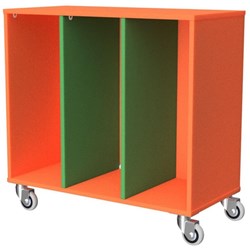 Zealand Mobile Tote Tray 3 Storage Unit Orange/Green 892x425x800mm