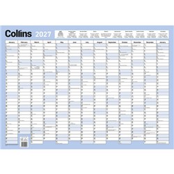 Collins Wall Planner & Marker Pen Laminated 695 x 495mm 2027