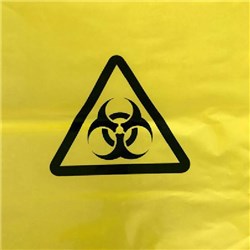 Biohazard Bag Yellow 360 x 710mm 50 Micron, Pack of 50