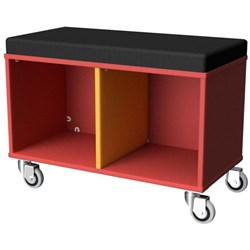 Zealand Office Sit On Trolley 800x400mm Red/Yellow