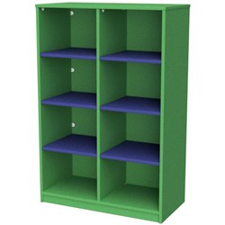 Zealand 8 Cube Storage Unit Green/Blue 800x400x1200mm
